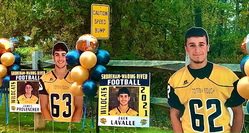 SWR Varsity Football seniors are recognized on the drive into school.