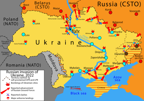 Invasion of Ukraine by Russia starting on February 24, 2022.