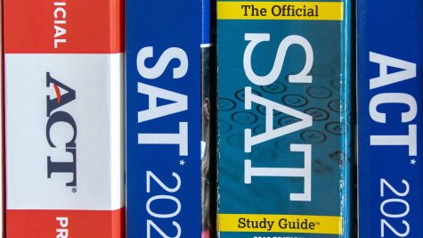 Study guides used for the SAT and ACT.