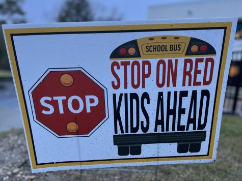 Stop on Red, Kids Ahead signs began popping up along roadways on campus earlier in the 2022-2023 school year.